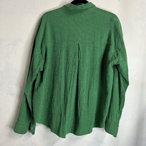 Xirena Pine Sky Jordy Plaid Shirt Button Down Womens Medium Classic Career Green - Picture 6 of 10